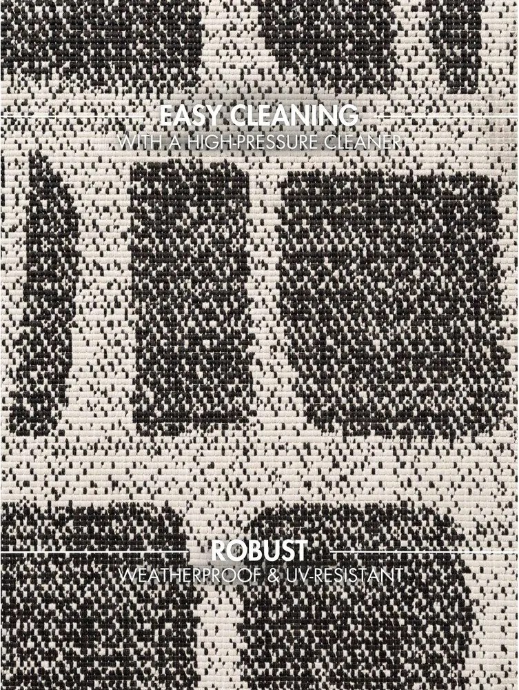 Fekete-krémszínű kültéri-beltéri szőnyeg 160x230 cm Haringey Ruskin – Ted Baker