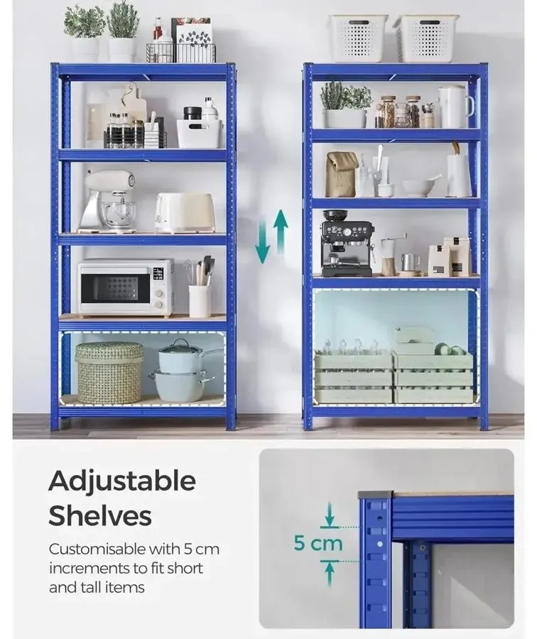 Acél polcrendszer 2 db-os, 180x90x40 cm, kék