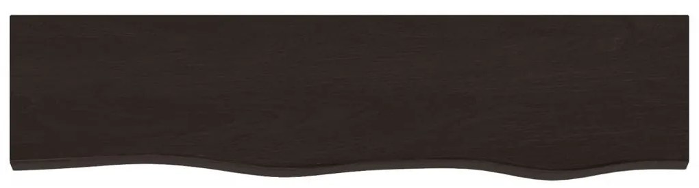 sötétbarna kezelt tömör tölgyfa fali polc 80x20x6 cm