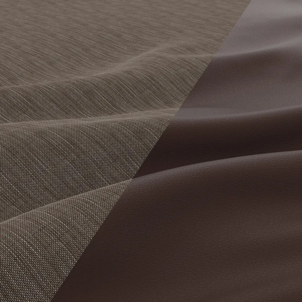 Tokio U sarokkanapé, 3 ágyneműtartóval, fonott + műbőr, jobboldali, barna