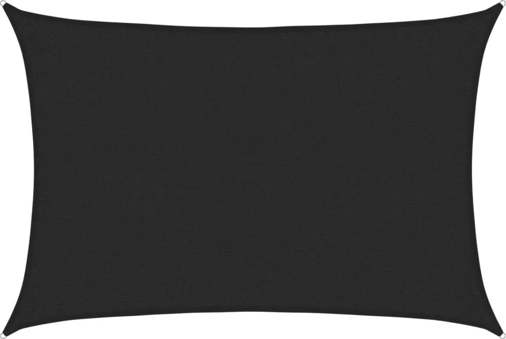vidaXL fekete HDPE napvitorla 160 g/m² 2 x 2,5 m