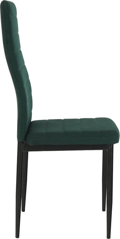Szék, smaragd szövet/fekete fém, COLETA NOVA