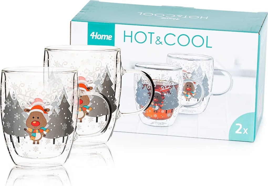 4Home Hot&Cool Mug Reindeer thermo pohár 270 ml, 2 db