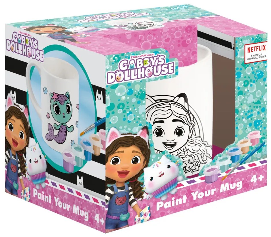 Gabi babaháza Cats festhető porcelán bögre 235 ml Díszdobozban