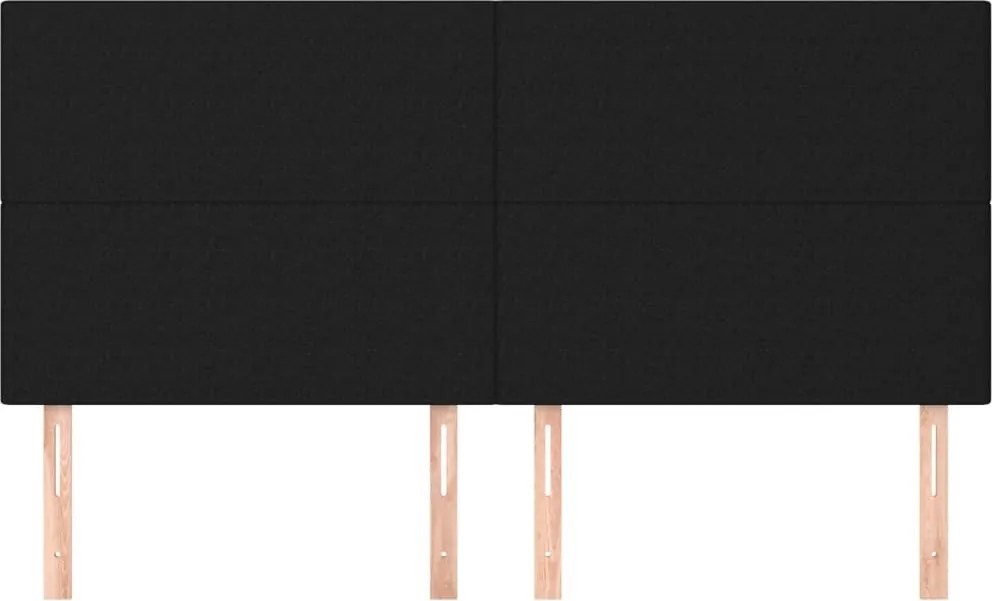 fekete szövet fejtámla 180x5x118/128 cm