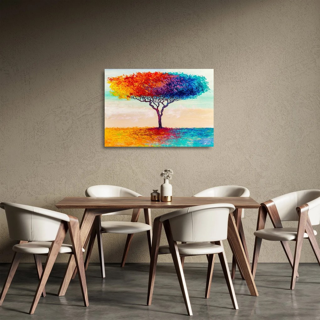 Egy festett fa képe (üvegen) (70x50 cm)