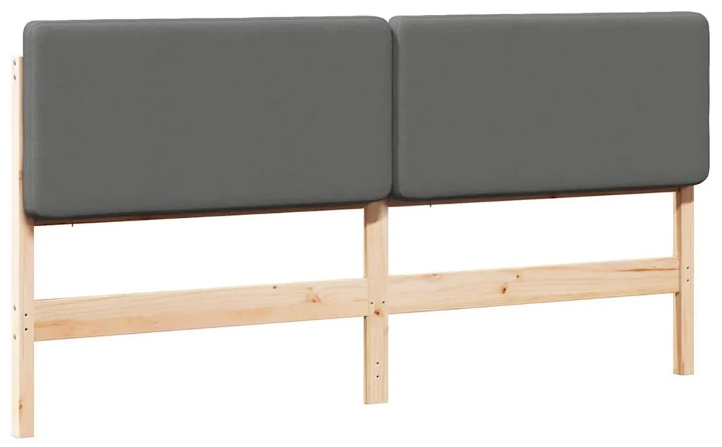 Kárpitozott fejtámla fejtámlával Barna és Világosszürke 200 cm