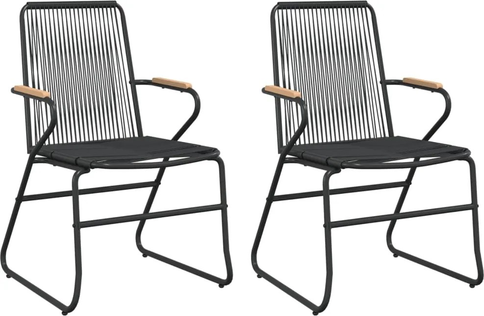 vidaXL 2 db fekete PVC rattan kerti szék 58 x 59 x 85,5 cm
