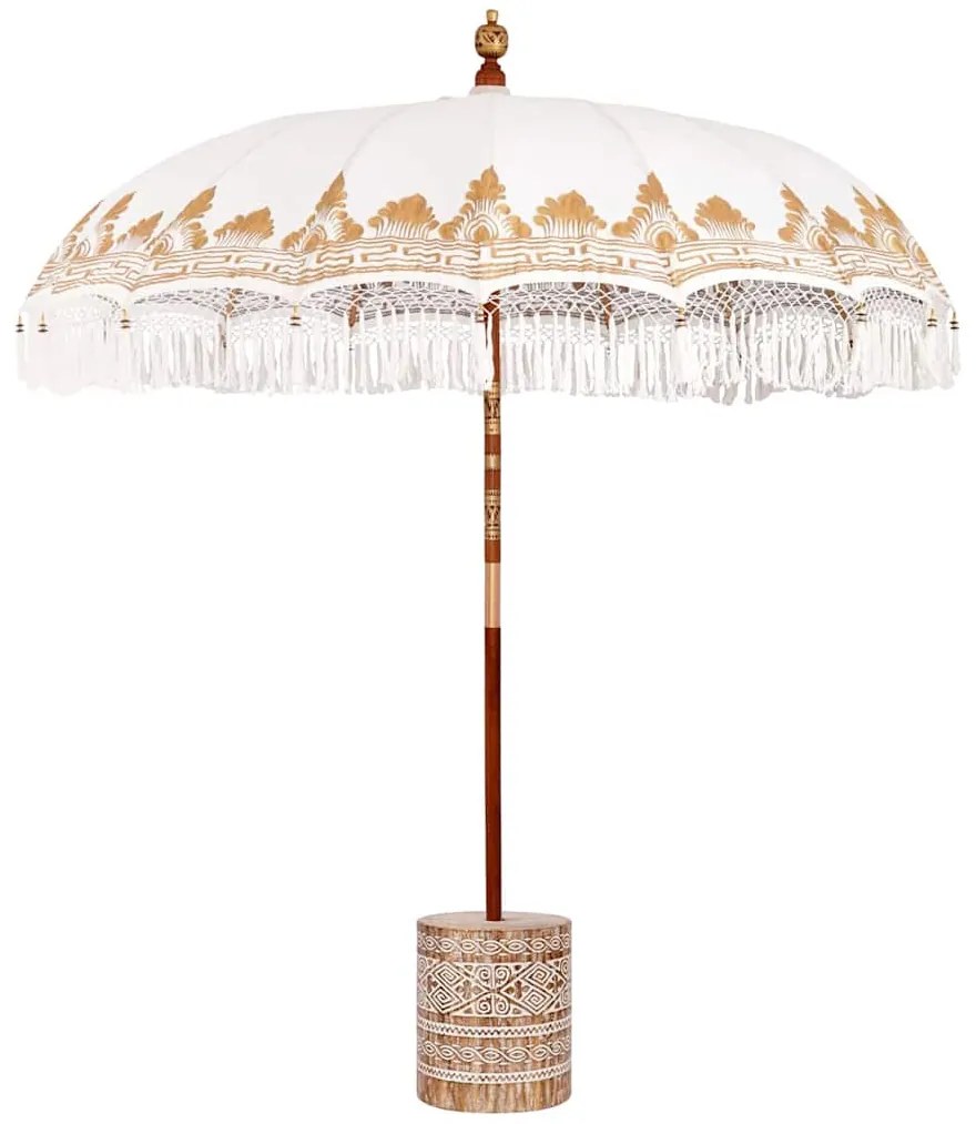 Balinéz Napernyő 260 Krém 210-220 cm Pamut és tömör fa