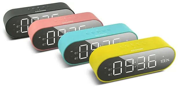 Bluetooth Hangszórós Tükőr Ébresztőóra TF USB AUX FM JY-96C Óra Mikrofon Telefon Kihangosító Hangszóró
