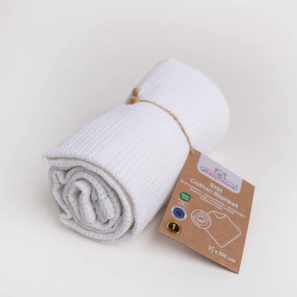 Babymatex Sisi fehér gyermek takaró, 75 x 100 cm