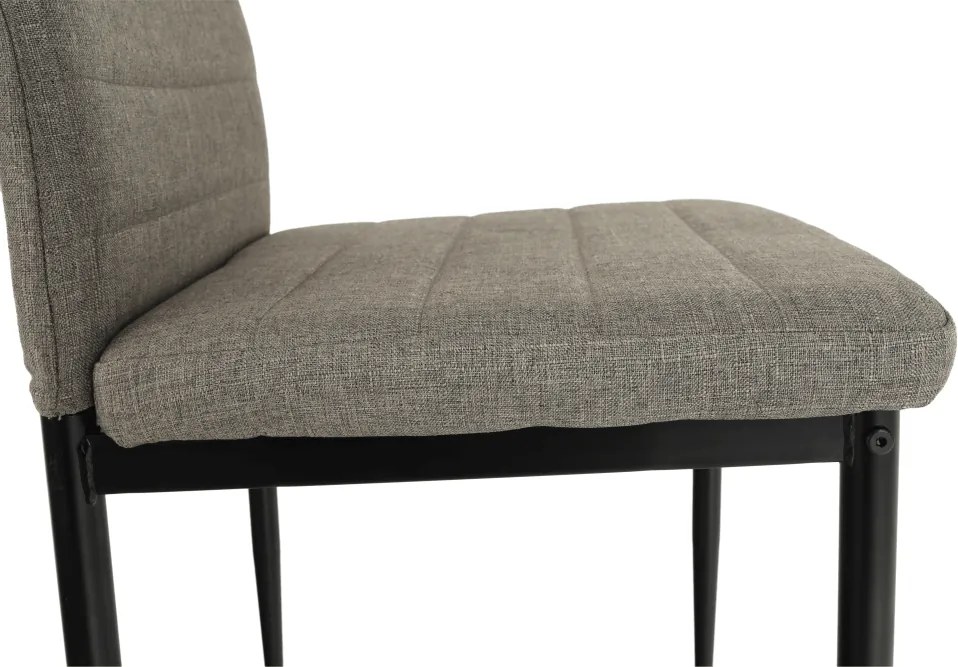 Étkezőszék, barna szövet/fekete fém, COLETA NOVA