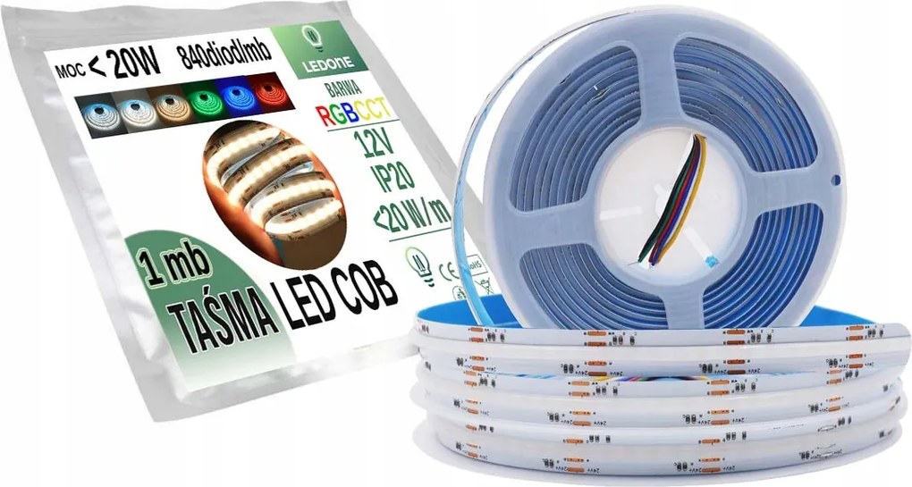 Cob Led szalag Rgb vonal Cct 24V < 20w/m 1m Rgbw