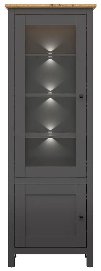 Vitrin Hesen REG1W1D/20/7 (LED világítással) (grafit + artisan tölgy). Akció -18%. 1062517