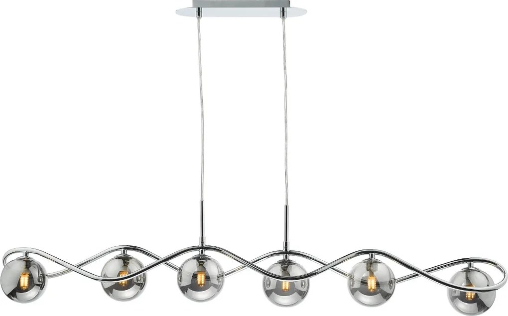 Dar Lighting modern függeszték lysandra füstös csiszolt króm darlys6250