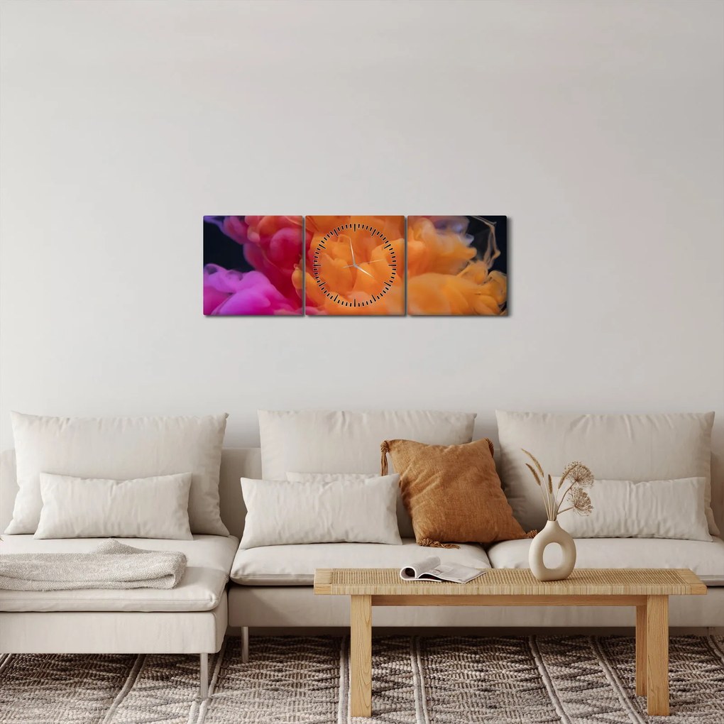 Absztrakciós kép (órával) (90x30 cm)