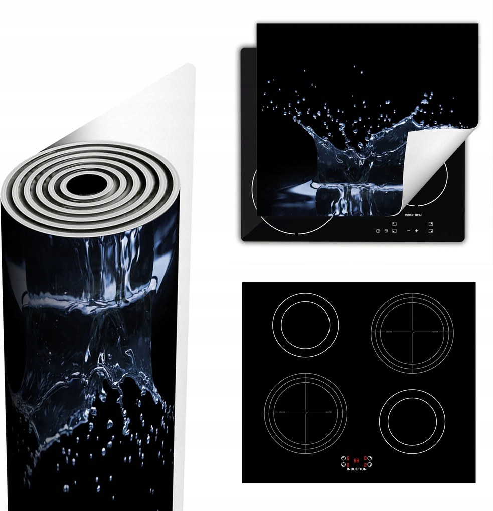 Tűzhelyvédő Szőnyeg Több Helyet Biztosít 60x52 fekete víz