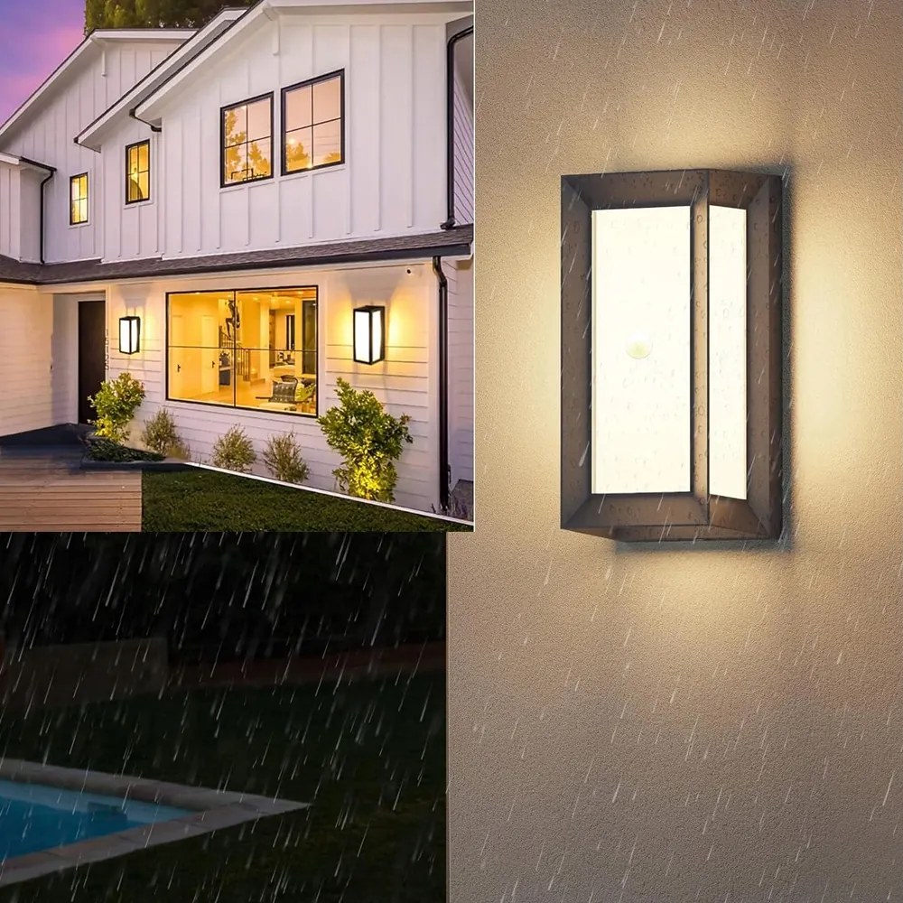 18W Kültéri Led Fali Lámpa Bejárati Ajtó Felett IP65 mozgásérzékelővel