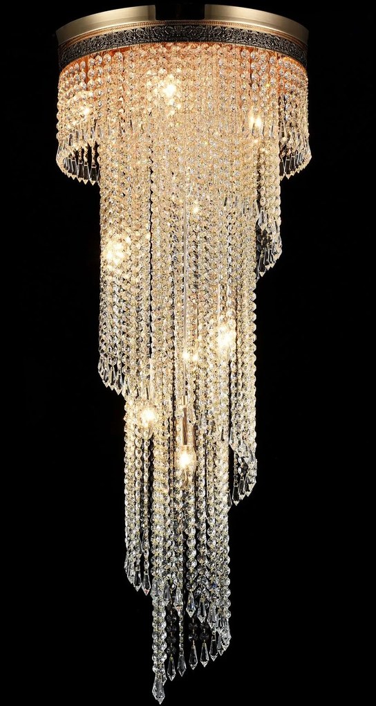 Maytoni glamour klasszikus kristály mennyezeti lámpa cascade antik arany mydia522-cl-12-g
