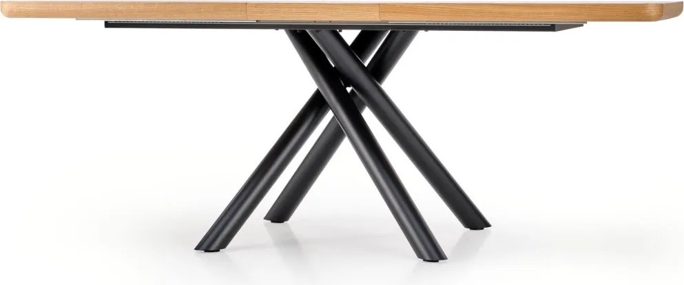 Derrick bővíthető étkezőasztal – natúr tölgy / fekete 160 - 200 cm