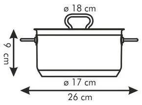 Tescoma HOME PROFI lábas fedővel, 18 cm, 18 cm átmérőjű