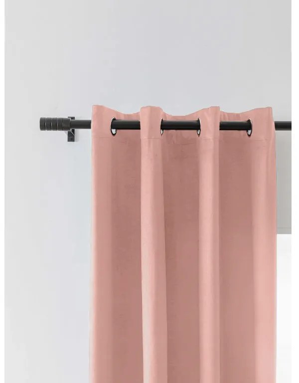 Sötétítő függöny VELVET 140x250 cm, rózsaszín Felfüggesztés: Fém gyűrűk
