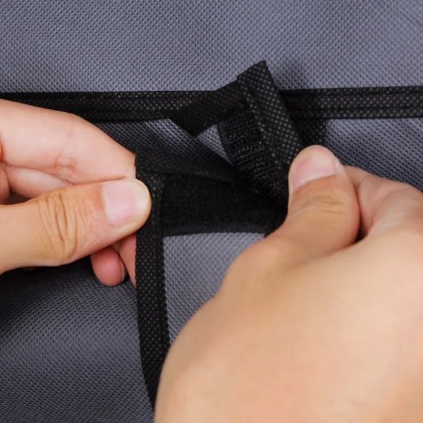 Tároló textilszekrény polcokkal és akasztórúddal MATIS 110x175 cm szürke