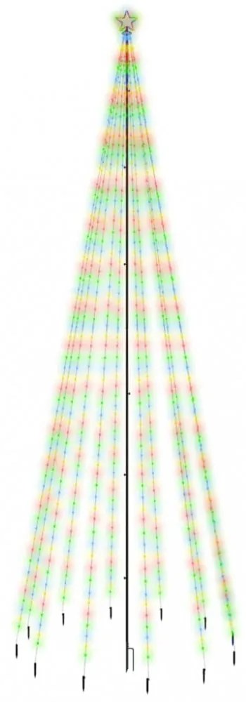 karácsonyfa cövekkel 732 színes LED-del 500 cm