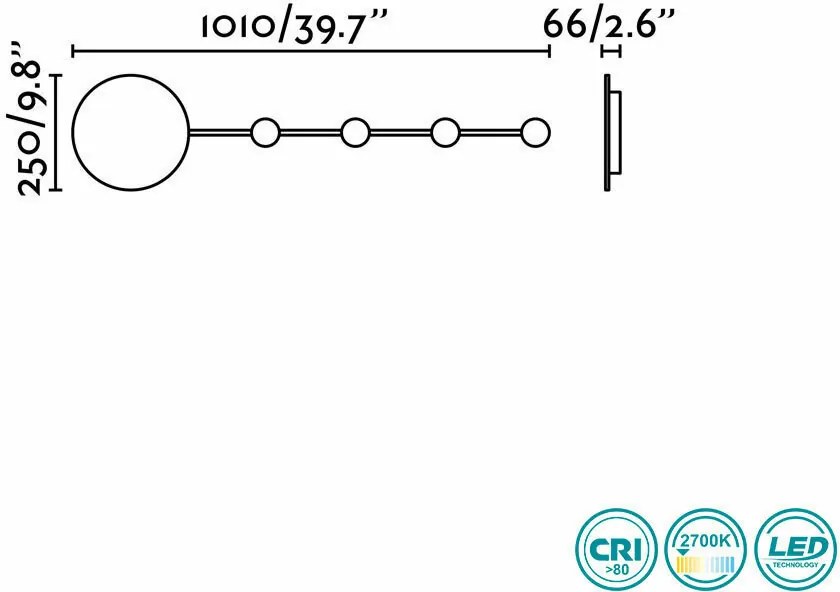 Fali Lámpa Fekete HAN FARO 01001