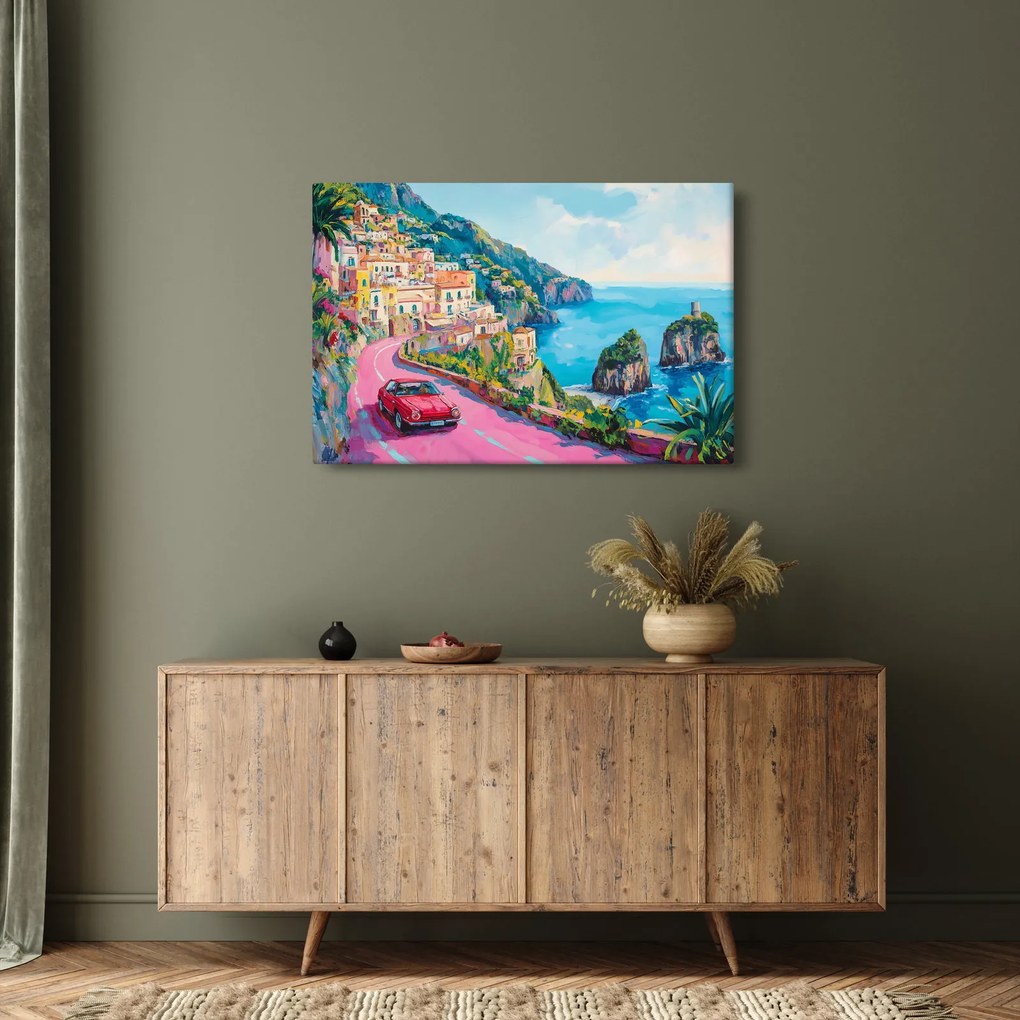 Kép - Rózsaszín part menti út (90x60 cm)