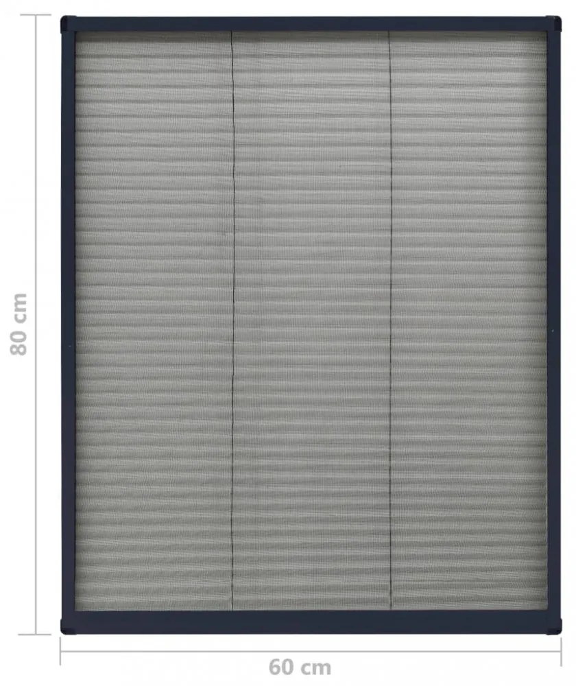antracitszürke alumínium pliszé ablakszúnyogháló 60 x 80 cm