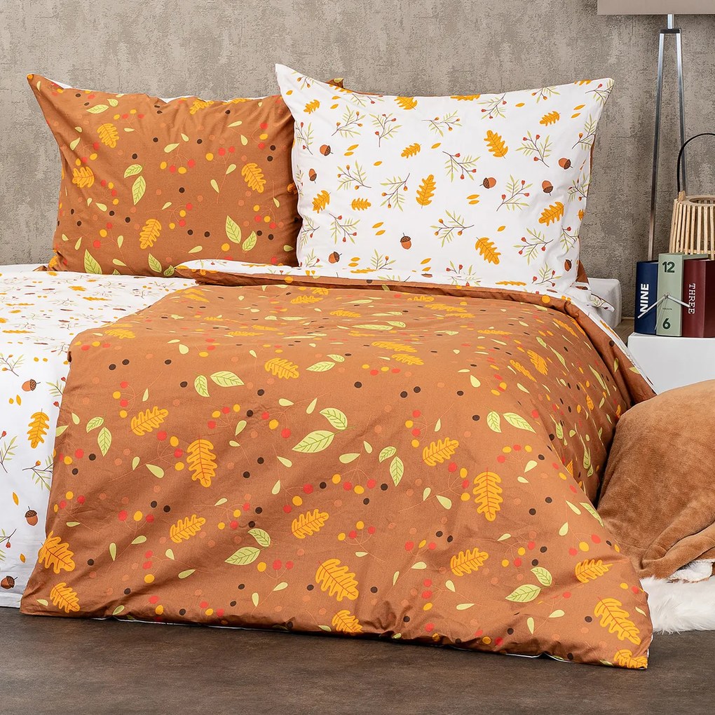4Home Ősz pamut ágyneműhuzat, 140 x 200 cm, 70 x 90 cm, 140 x 200 cm, 70 x 90 cm