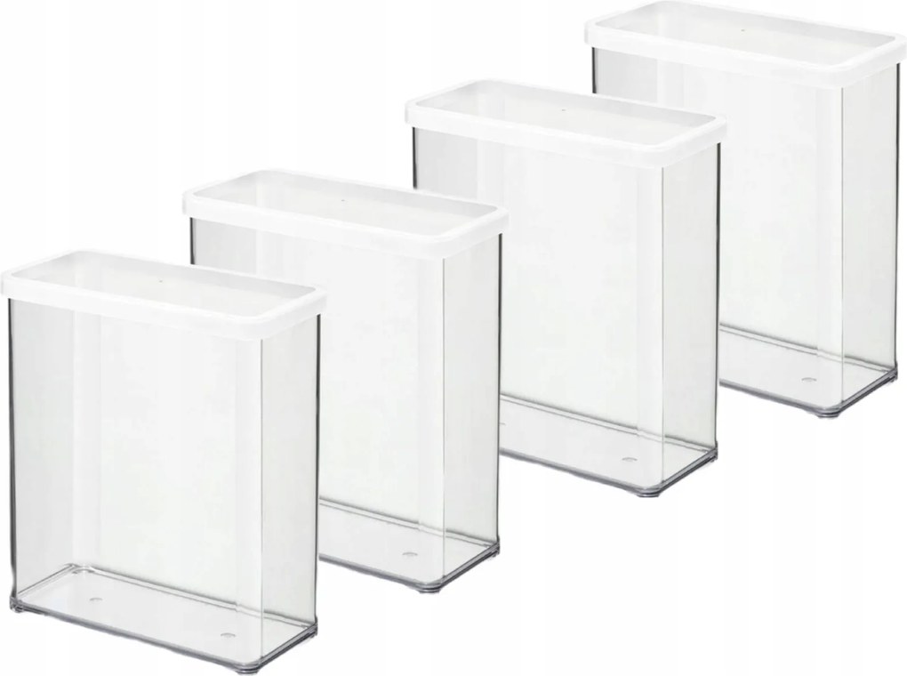 Rotho 4 Db-os Ételtároló Szett Ömlesztett Árukhoz 3,2L Fehér Loft