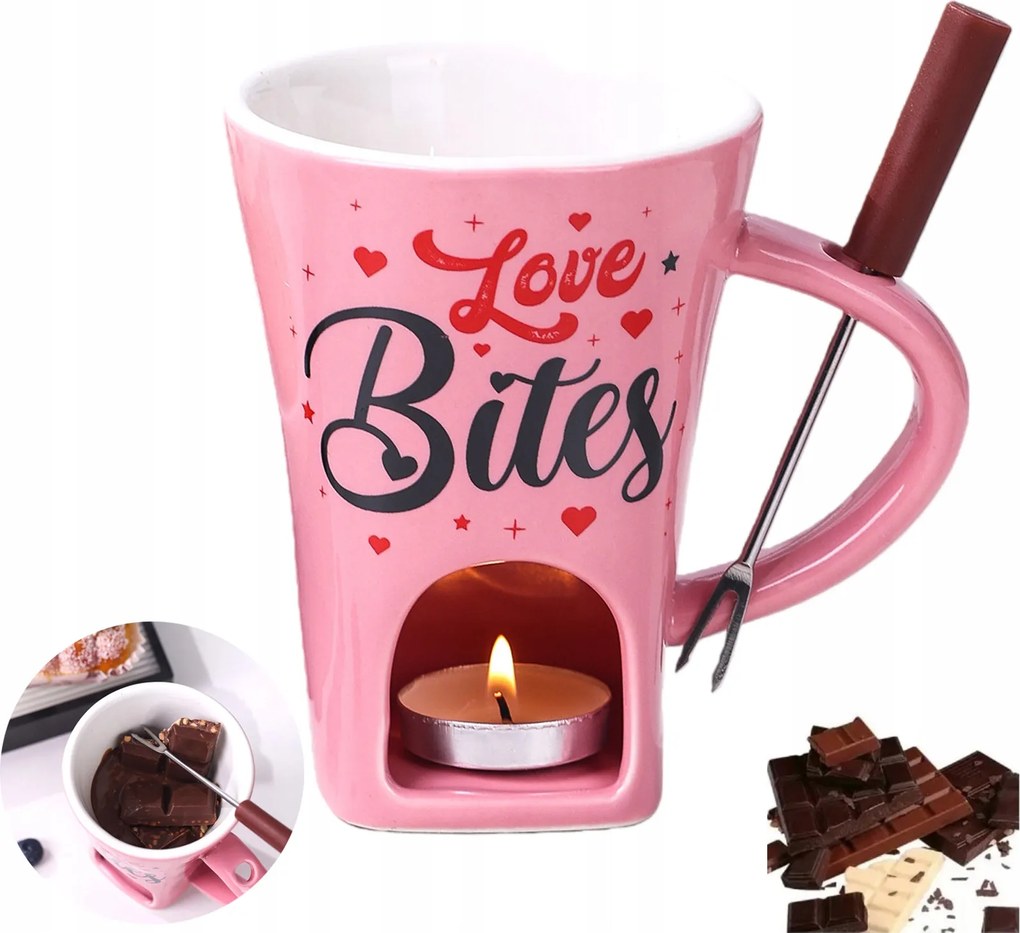 Fondü bögre Csokoládé olvasztó edény Melegítő bögre rózsaszín 155ml