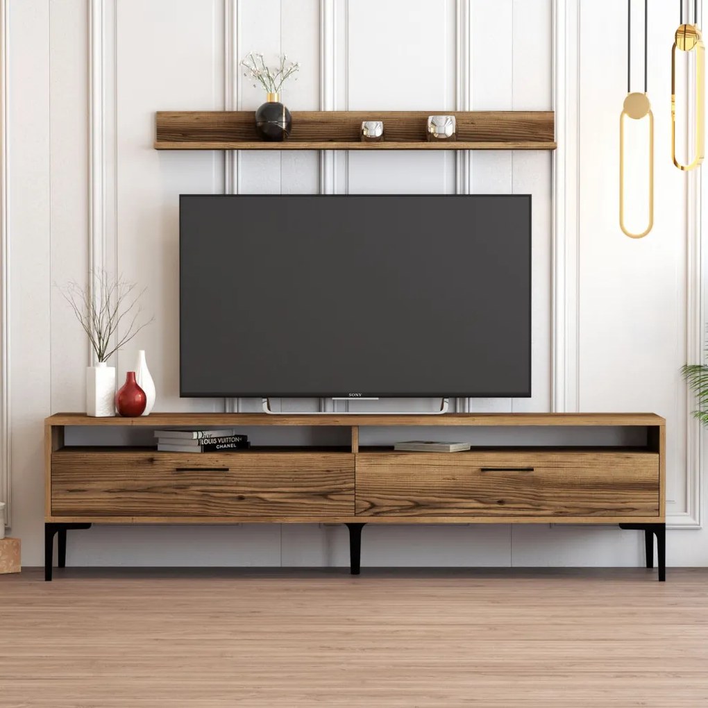 Istanbul TV-állvány, dió, 180 cm – TR845HCT3098