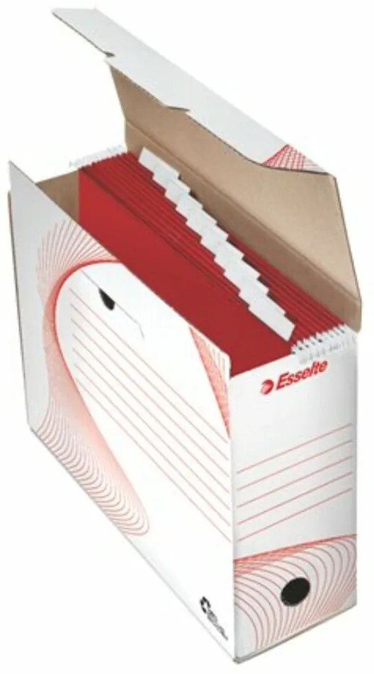 Archiválódoboz, karton, függőmappának, ESSELTE Standard, fehér (E10965)