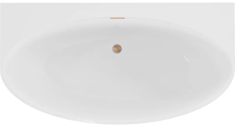 Mexen Bruna, falhoz szabadon álló kád 150 x 82 cm, fehér fényes, rézmatt, 52731508200-65