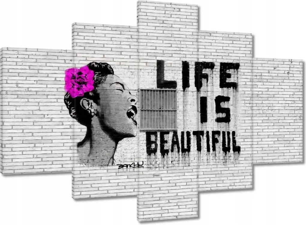 Festmények 150x105 Banksy Life is beautiful