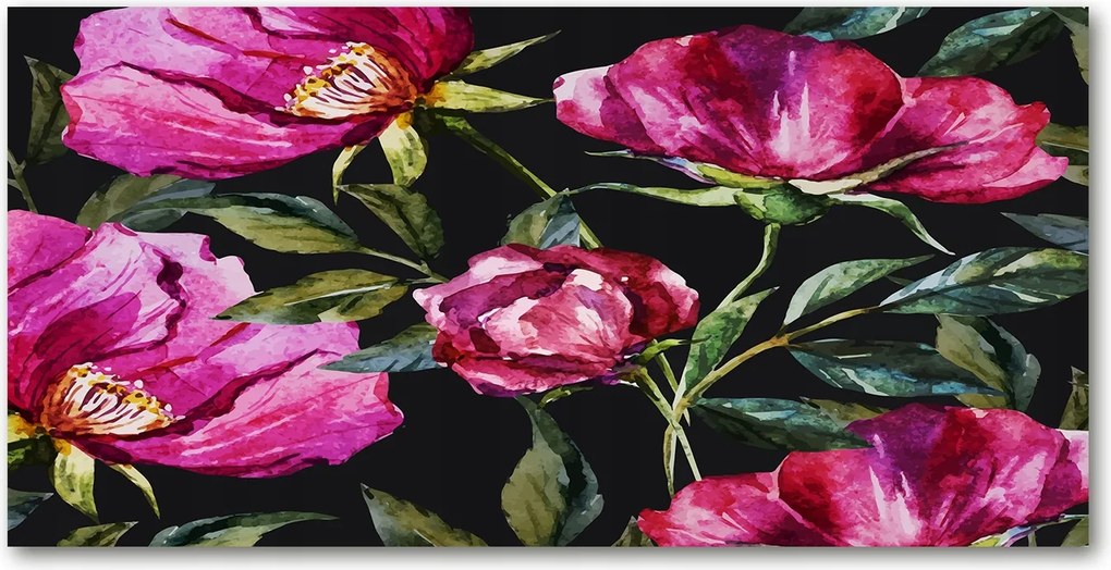 Fotó vászonkép edzett üveg Rózsaszín bazsarózsa 140x70