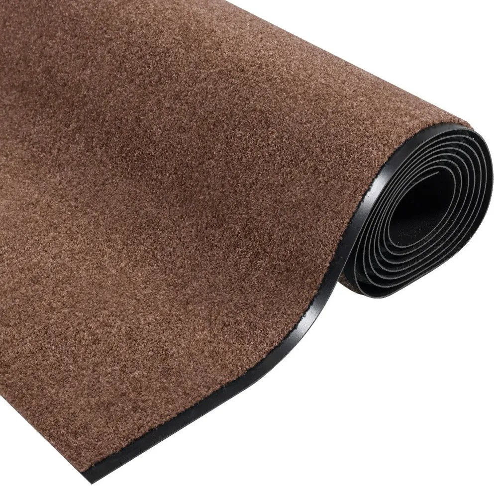 Ajtószőnyeg Barna és fekete 120 x 350 cm Polipropilén és vinil