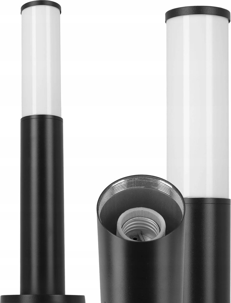 LED-es kerti lámpa oszlop 45cm E27 230V IP54 fekete modern Prémium