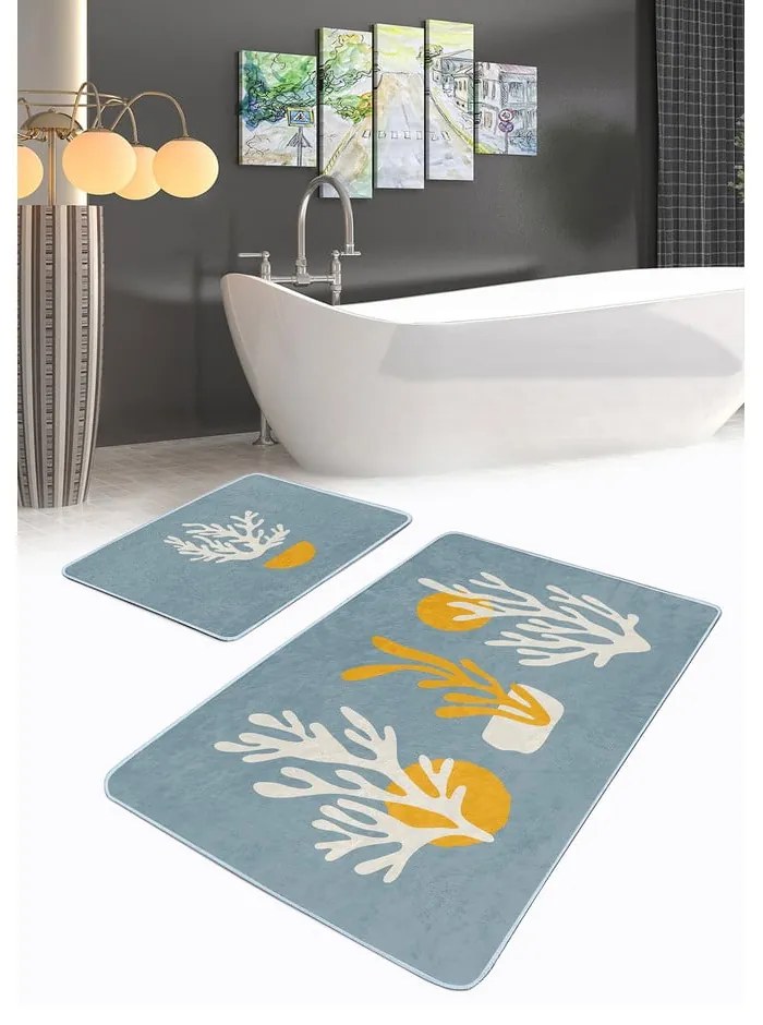 Kék fürdőszobai kilépő szett 2 db-os 60x100 cm – Mila Home