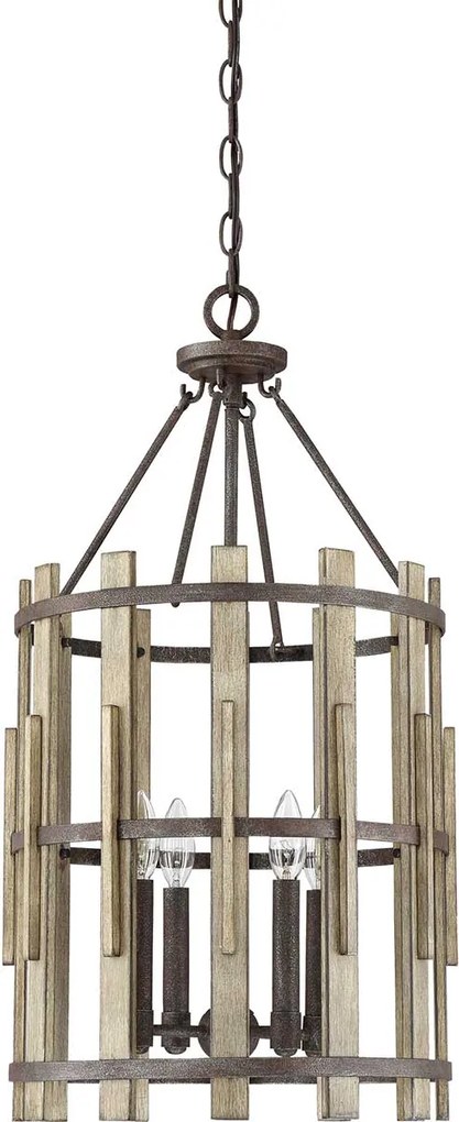 Quoizel loft függeszték wood hollow fekete falusias elsqz-wood-hollow-4p