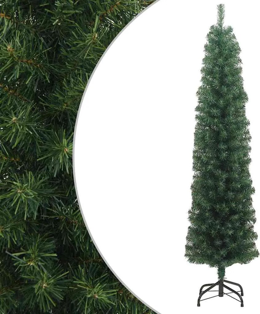 vidaXL zöld PVC vékony műkarácsonyfa állvánnyal 180 cm