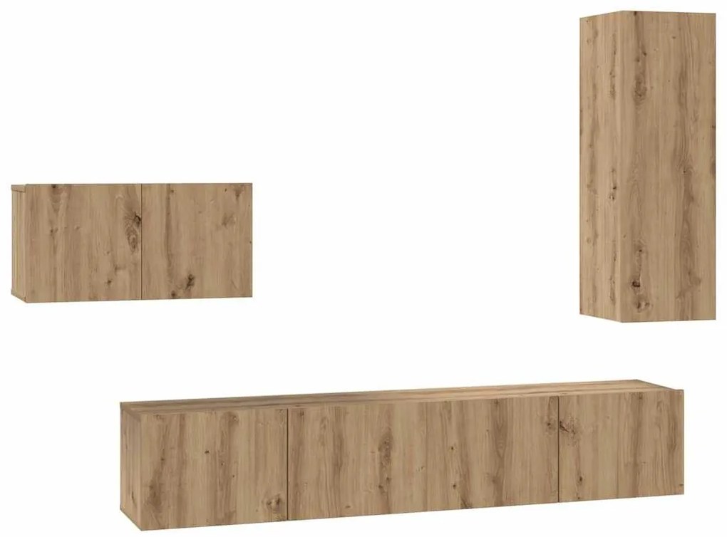 TV szekrény garnitúra 4 pcs kézműves tölgy 30.5 x 30 x 90 cm