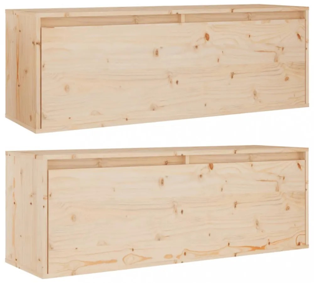 2 darab tömör fenyőfa faliszekrény 100 x 30 x 35 cm