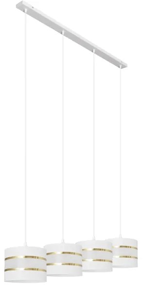Csillár zsinóron HELEN 4xE27/15W/230V fehér/arany