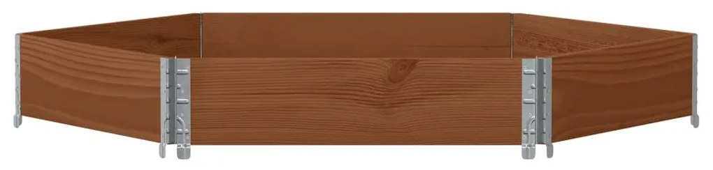 Barna tömör fenyőfa hatszögű magaságyás 160 x 160 cm