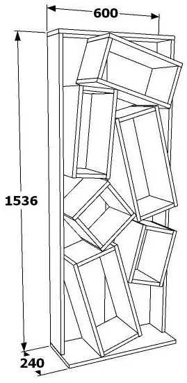 Regál Cormanolla (fekete + tölgy). 1106760