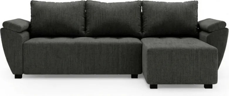 LIVARO L alakú kihúzható, megfordítható sarokkanapé 251x140 cm, sötétszürke